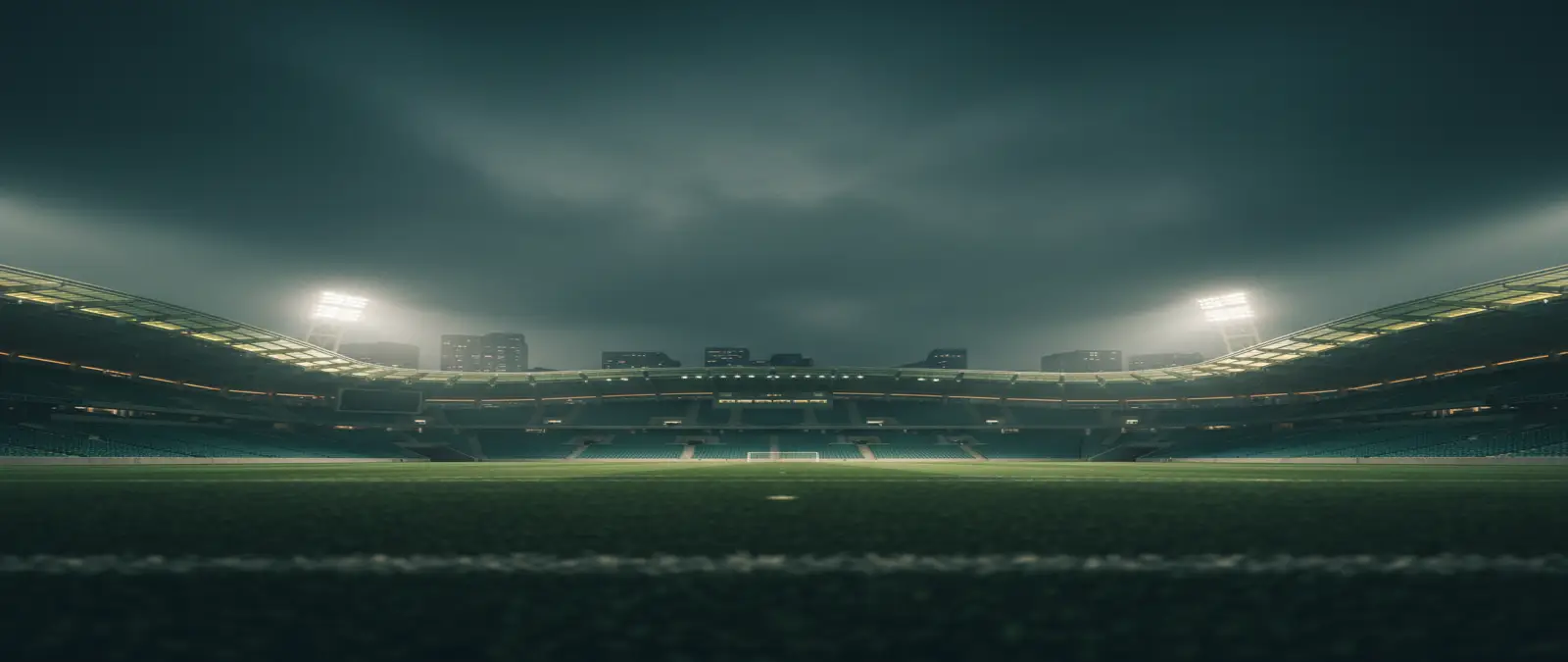 Stade de football moderne illuminé pour la Coupe du Monde 2026